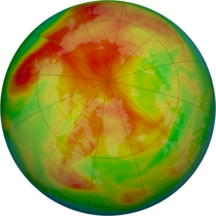 Arctic ozone map for 18 April 2010